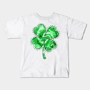 Tie Dye Shamrock Kids T-Shirt